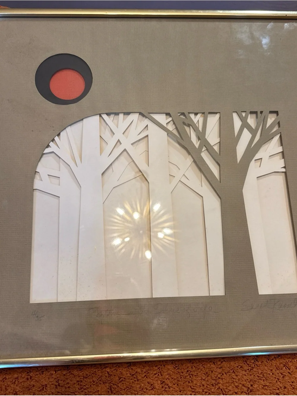 Mid Century Modern Paper Cut Art Numbered And Signed Sarah Russell